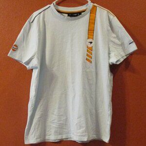 McLaren Woman X Large Blue Yellow Black Short Sleeve Shirt